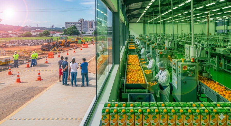 Nova fábrica de sucos de laranja em Leme: 200 empregos e esperança na mesa